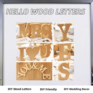 ตัวอักษรไม้ MDF สลักลาย 'HELLO' ตัวอักษรภาษาอังกฤษแบบตัด รูปแบบธีมความรัก สำหรับงาน DIY ตกแต่งบ้าน งานแต่งงาน ศิลปะ งานฝีมือ ป้ายติดผนัง - Product Image 5