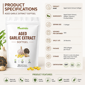 Gélules d'extrait d'<span class=keywords><strong>ail</strong></span> vieilli à marque privée, haute puissance, antioxydant, santé cardiovasculaire, capsules d'<span class=keywords><strong>ail</strong></span> en vrac, vente en gros, OEM, ODM - Product Image 3