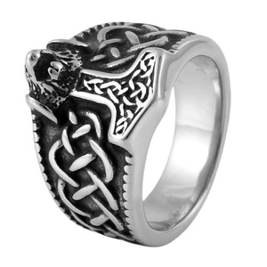 Anillo Vikingo con Cabeza de Serpiente Yunnique, Acero Dorado, Joyería de Moda para Hombre, Diseño Geométrico con Patrón Animal, Regalo para Ocasiones Especiales - Product Image 5