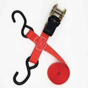 Sangle <span class=keywords><strong>à</strong></span> <span class=keywords><strong>cliquet</strong></span> en polyester de 1 pouce et 15 pieds, sangles d'arrimage <span class=keywords><strong>à</strong></span> <span class=keywords><strong>cliquet</strong></span>, ceinture de tension pour cargaison <span class=keywords><strong>avec</strong></span> <span class=keywords><strong>crochet</strong></span> en S enduit pour voitures, motos, bateaux - Product Image 4