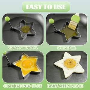 Wholesale Different Shapes Decoration Breakfast Non-stick Stainless Steel <b>Egg</b> Rings <b>Molds</b> for Frying <b>Eggs</b> - Product Image 3