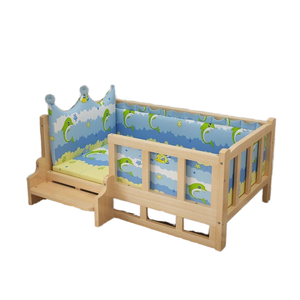 Modernes Etagenbett für Haustiere aus Massivholz für Hunde und Katzen, umweltfreundliches Loft-Haus mit Sicherheitsgeländer und belüftetem Design - Product Image 6