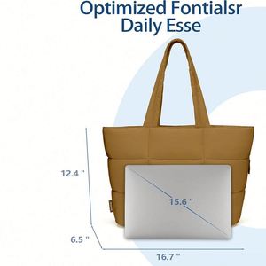 Sac fourre-tout matelassé grande capacité avec logo personnalisé pour femme, idéal pour les voyages, le travail, la gym, le shopping, imperméable et au design moelleux - Product Image 4