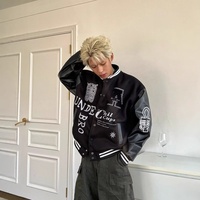 Blouson de baseball homme style américain brodé lettres color-block, nouvelle collection printemps/automne 2025, coupe ample, haut de gamme streetwear