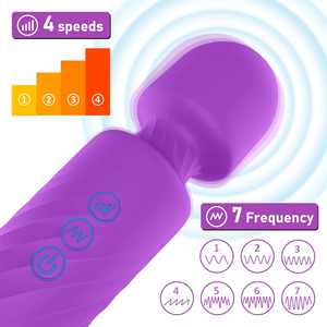 Vibradores masajeador de varita 28 Modo de empuje punto <span class=keywords><strong>G</strong></span> clítoris estimulador de orgasmo carga magnética Mini vibrador juguetes para adultos para mujeres - Product Image 2