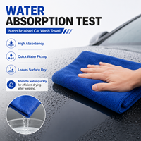 Serviette en microfibre brossée nano Tavelya 400 GSM avec logo personnalisé, vente en gros d'usine, OEM, chiffon de détaillage automobile