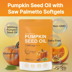 Cápsulas de Aceite de Semilla de Calabaza Prensado en Frío Gentian OEM, Favorece la Salud de la Próstata, el Crecimiento del Cabello y la Salud del Tracto Urinario - Product Image 3