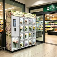 Distributeur automatique intelligent de fleurs réfrigérées avec SDK, retour de monnaie, conforme ADA, vente 24h/24 et 7j/7, pour bouquets de fleurs fraîches