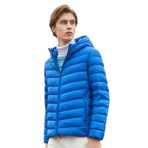 En yüksek kalite düşük fiyat toptan büyük kürk yaka kanada tarzı erkek kaz tüyü dolgulu ceket kalın severler açık kış ceket
