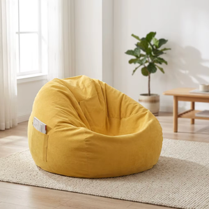 Fauteuil pouf moderne de grande taille avec housse imperméable pour salon et mobilier de maison - Product Image 3