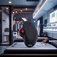 AA 2.4G Mouse Optik USB Genggam 5D Trackball Nirkabel untuk Tangan Kanan ODM/OEM Tersedia