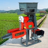 Machine à décortiquer le riz de haute qualité, moteur à essence 7,5 CV, capacité de 150 kg/h pour usage domestique, décortiqueuse de riz automatique