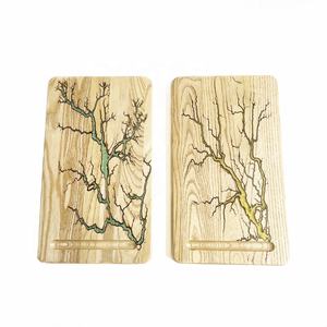 Nouveau shisha résistant à la chaleur verre base narguilé saveur conseil fumée plâtre planche de bois shisha <span class=keywords><strong>plaque</strong></span> de base en bois - Product Image 1