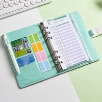 Carnet de budget A6 en cuir PU premium avec motifs floraux en relief, avec enveloppes pour usage quotidien