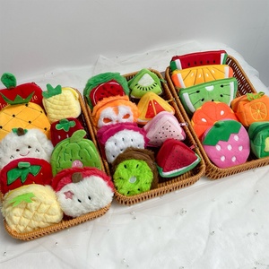 New Creative Fruit Square Bag Cute Plush Coin <b>Purse</b> Coin Bag Data Line Bag Mouth <b>Red</b> Packet Kids Handbag Gift - Product Image 6