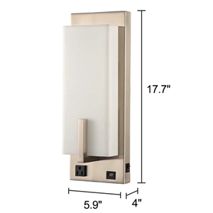 Ul được liệt kê khách sạn đọc sách chải Nickel Wall Mount scone đèn cạnh giường ngủ với cổng <span class=keywords><strong>USB</strong></span> và ổ cắm - Product Image 1