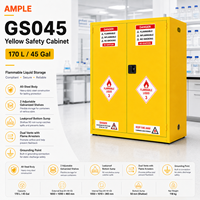 Armoire de stockage de liquides inflammables 170L (45 gallons) en acier jaune à double porte, armoire de sécurité pour laboratoire et entrepôt, fourniture OEM