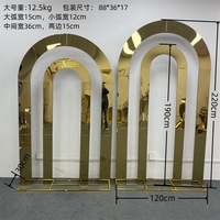 X902 scène de mariage nouveau acier inoxydable fer doré Rectangle fleur support or cadre métal arc toile de fond pour la décoration de mariage