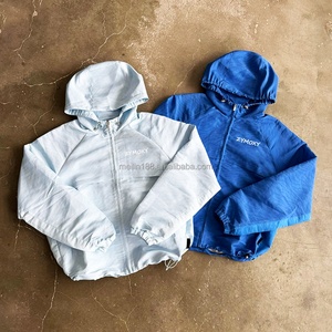 Custom Blank Polyester <b>Zip</b> <b>up</b> <b>Jackets</b> Windproof Waterproof Design Casual Streetwear Lightweight Nylon Windbreaker <b>Jackets</b> Men - Product Image 1