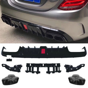Diffuseur arrière de qualité avec embouts d'échappement pour Mercedes Classe C W205, amélioration du diffuseur 2015-2021 - Product Image 2