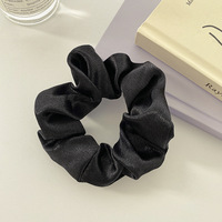 Popular barato Color sólido blanco brillante satén elástico lazos para el cabello bandas Bling reflectante satén Scrunchies mujeres accesorios para el cabello