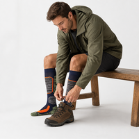 Chaussettes de sport d'extérieur mi-mollet OEM en mélange de coton et de polyester, anti-humidité, rembourrées, pour le ski et la randonnée, pour hommes, design personnalisé