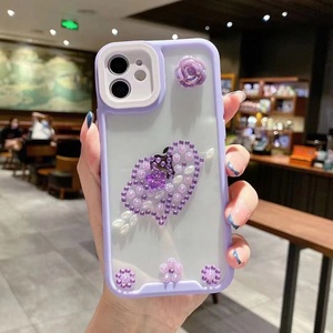 Coque de protection antichoc transparente en PC rigide de luxe, motif cœur multicolore pour iPhone 13 14 15 16 17 18 Pro Max - Product Image 6