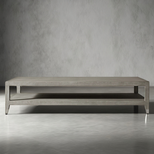 Mesa de centro rectangular de cuero auténtico para sala de estar, mesa de café de lujo, estilo moderno, cela shageen - Product Image 2