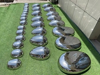 Banc de jardin en forme de galet en acier inoxydable poli miroir extérieur Offre Spéciale Sculpture