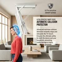 Support de télévision électrique motorisé pour plafond avec support de télévision rabattable, capacité de charge de 40 kg, télécommande RF pour la maison et le bureau