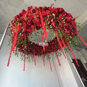 Decoración Navideña Grande para Exterior Guirnalda Colgante <span class=keywords><strong>de</strong></span> Flores Rojas para Techo Arreglos <span class=keywords><strong>de</strong></span> Flores Artificiales 3D <span class=keywords><strong>de</strong></span> Seda para Decoración <span class=keywords><strong>de</strong></span> Techo - Product Image 4