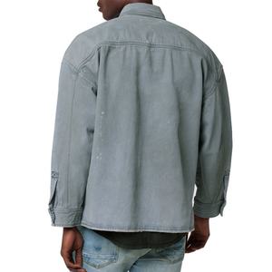 เสื้อแจ็คเก็ตยีนส์สไตล์วินเทจสำหรับผู้ชาย แต่งกระเป๋าแบบพับได้ ราคาโรงงาน รับผลิตตามแบบ - Product Image 4