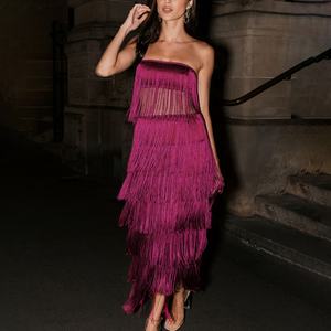 Ensemble de vêtements pour femmes tendance 2024 personnalisé, hauts de corset sexy pour soirée et jupe longue, deux pièces - Product Image 3