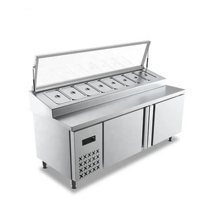 Bánh Pizza bàn làm việc thương mại 2 cửa tủ lạnh bánh pizza Prep bảng - Product Image 1