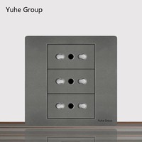 Prise murale tactile standard italienne en PC, 2 prises, protection IP22, 16A 250V, 2 ports USB Type-C, 86x86mm, durable