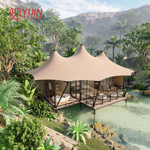 Tente de glamping de luxe légère, imperméable, en PVC, à structure hexagonale, pour toutes les saisons, idéale pour les déserts secs - Product Image 1