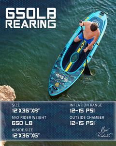 <span class=keywords><strong>Kayak</strong></span> Inflable ESUP de Doble Cámara Resistente con Sistema de Pedales, Asiento de <span class=keywords><strong>Kayak</strong></span>, Bolsa con Ruedas, Bote de Pesca - Product Image 4