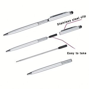 Stylo publicitaire promotionnel 2-en-1 portable et coloré avec pointe bille en métal et embout cure-dent, personnalisable avec logo, vente en gros - Product Image 3