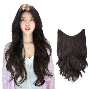 วิกผมยาวหยิกสำหรับผู้หญิง Ex143 ความหนาแน่น 200% เส้นใยคาเนคาลอน วิกผมต่อเพิ่มวอลลุ่มแบบชิ้นเดียว เหมาะกับทุกรูปหน้า - Product Image 1