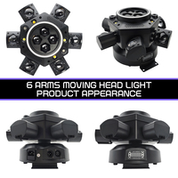 RGB 6-Arm Bee Eyes LED Moving Head Light Rotierender Strahleffekt Professioneller DMX DJ Bühneneffekt für Shows, Partys, Hochzeiten und Veranstaltungsorte