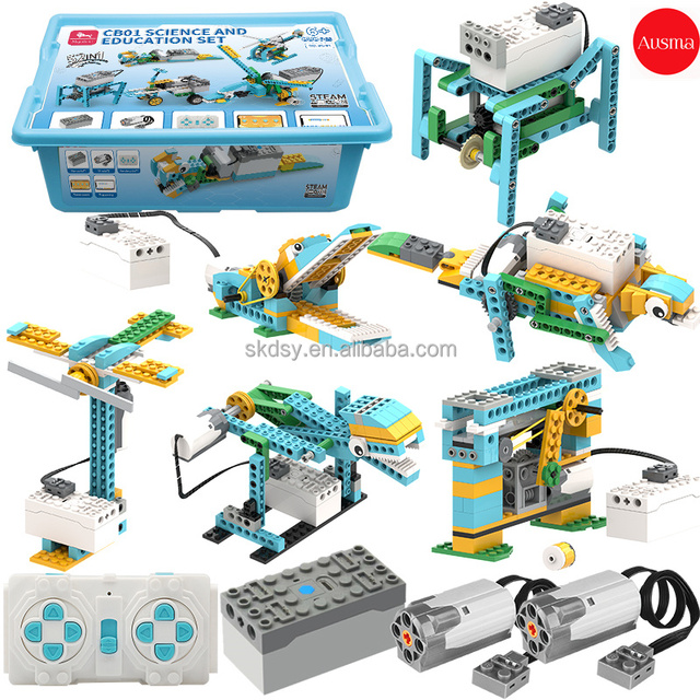 606PCS 51-IN-1 Plastic DIY Programed Robot Building Block Set Educational STEM Bricks Compatible With WeDo 2.0