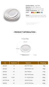 <span class=keywords><strong>Jamie</strong></span> 100% mélamine ovale restaurant pas cher en gros plaque de mélamine blanche - Product Image 6