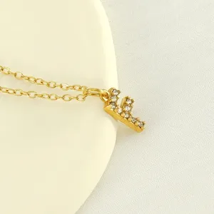 Mạ Vàng Chuỗi vòng cổ quyến rũ 316L pha lê Bead Zirconia ban đầu người bạn tốt nhất dây chuyền cho 2