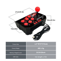 Joystick de jeu de bâton de combat à bascule filaire USB pour Console de jeux PC/Android TV Station d'arcade rétro 4 en 1 pour PS3/Switch