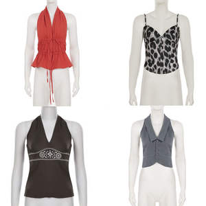 Beach Vacation <b>Sexy</b> Breathable Patchwork Knitted <b>Tube</b> Top for Women Backless Halter Cutout Sleeveless Clubwear Cami - Product Image 1