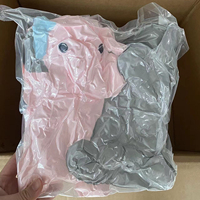Peluche d'éléphant bébé rembourrée avec de grandes oreilles, rembourrage en coton PP, cadeau personnalisable pour bébé