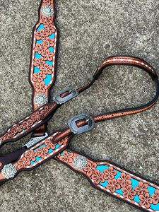 Juego de bridas occidentales de alta calidad, tachuela trenzada de cuello de pecho de una oreja, productos de caballo económicos a precio mayorista - Product Image 2