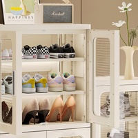 Meuble à chaussures en plastique écologique avec compartiments, pliable multi-niveaux, sans installation requise, rangement domestique pour chaussures