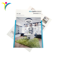 Impression de brochures publicitaires, dépliants et prospectus sur papier offset couché 157 g/m², format A4, avec pelliculage.