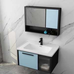 Santopova Modern Bathroom <b>Vanity</b>: Sleek Design with Gold Accents - Product Image 4